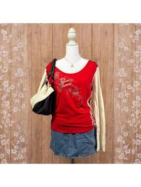 Paco Jeans Red & Cream Long Sleeve